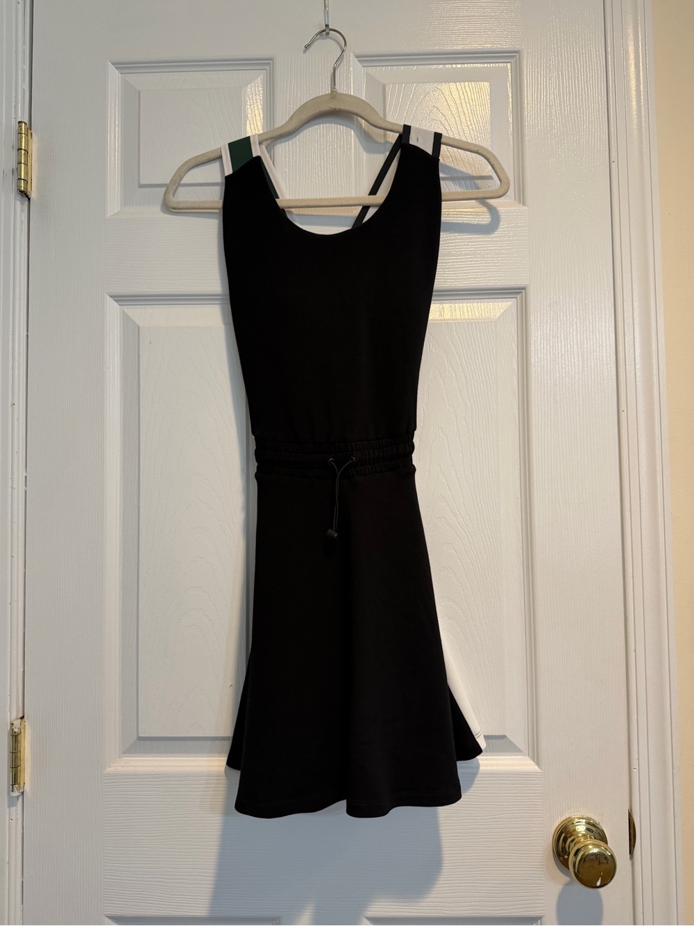 Classic Black Sleeveless Drawstring Waist Mini Dress - Note Missing Brand Tag